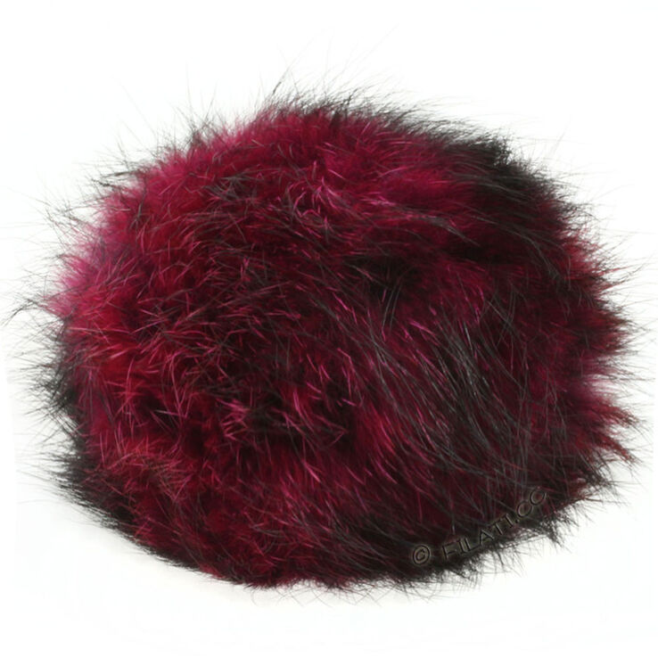 Lana Grossa Pelspompon Ræv Bicolor | 301-pink/sort