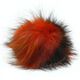 Lana Grossa Pelspompon Ræv Bicolor | 305-orange/sort