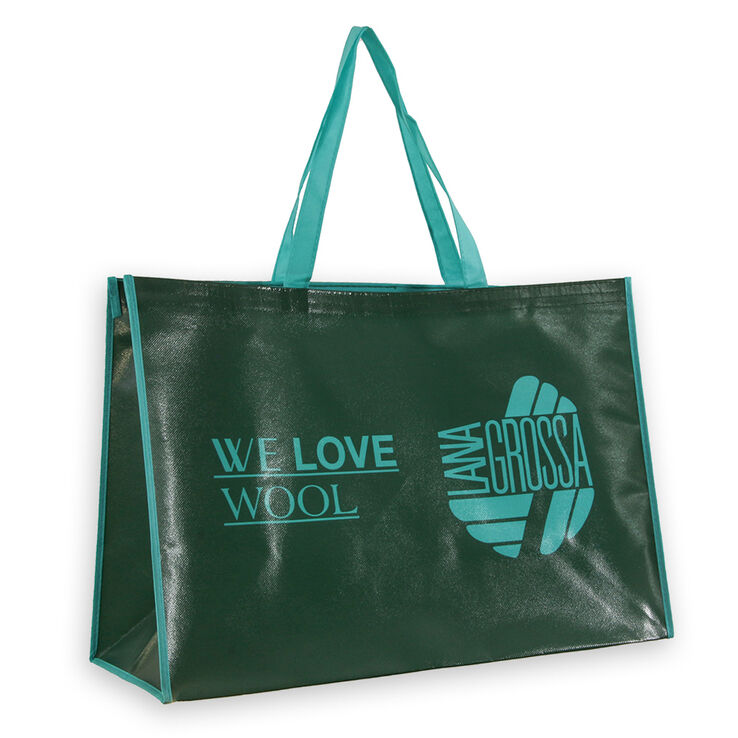 Lana Grossa Shopping bag WE LOVE WOOL (big) | 01-mørk grøn