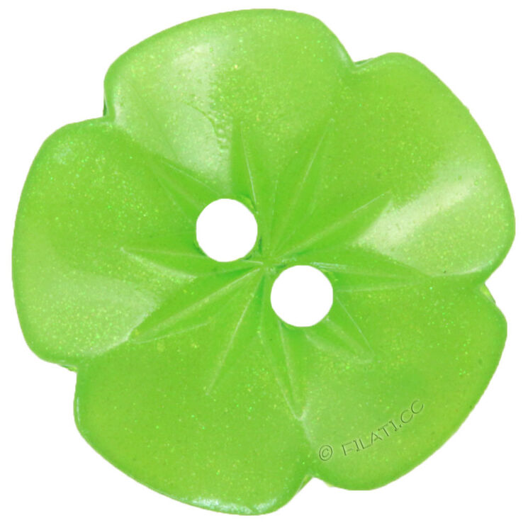 Union Knopf Floral knap 2 hul 15mm | 24-majgrøn