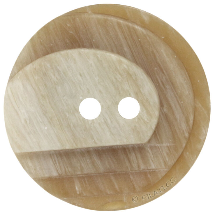 Union Knopf Knap 2 hul 23mm | 16-brunbeige