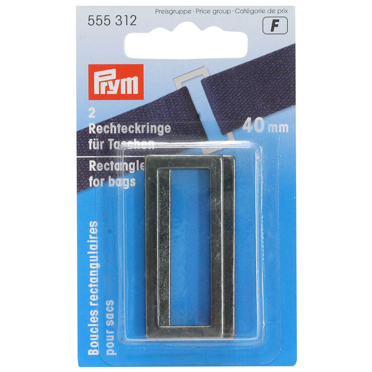 Prym Rektangulære ringe 40mm | 02-grafitgrå