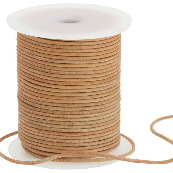 Union Knopf Læder rund bånd 1233/120cm | 16-beige