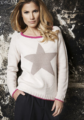 SWEATER MED STJERNE Cool Wool Big fra Lana Grossa