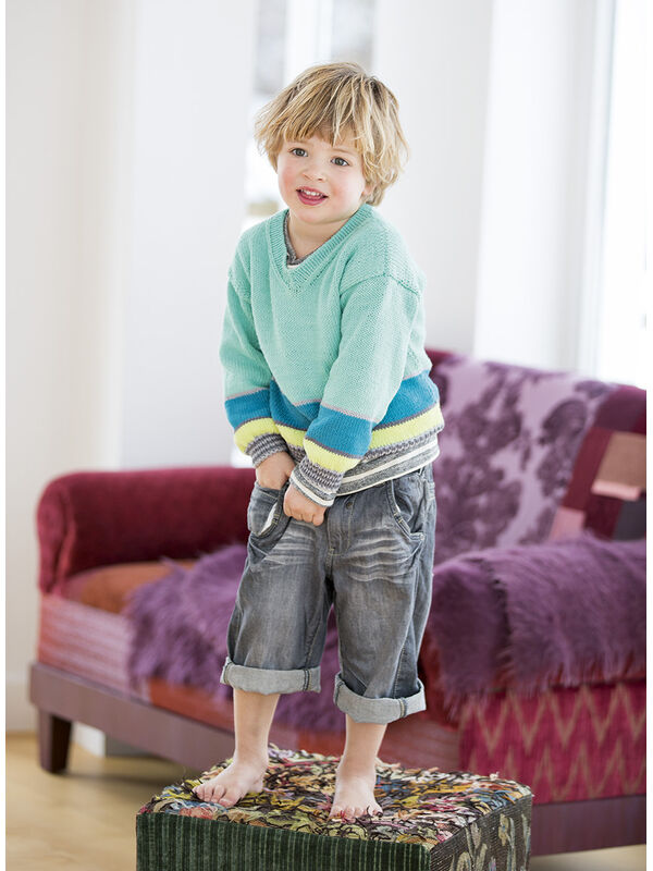 Lana Grossa SWEATER MED V-HALS Elastico