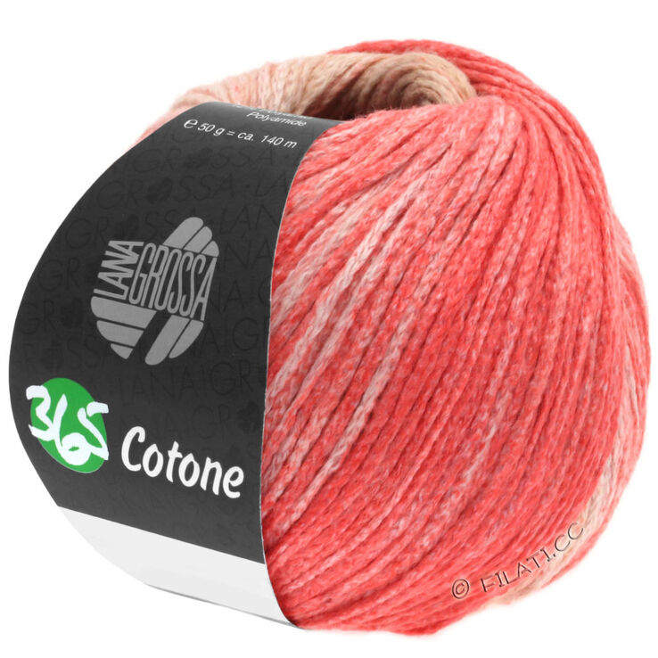 Lana Grossa 365 COTONE Dégradé | 101-beige/kamel/laksrosa/rød