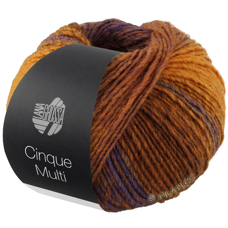 Lana Grossa CINQUE MULTI | 06-blå/brun/okker/mørk brun/lilla meleret