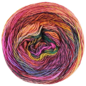 Lana Grossa COLORISSIMO 2 | 218-pink/fuchsia/æggeblomme gul/grågul/orange/rødbrun/grågrøn/sortrød