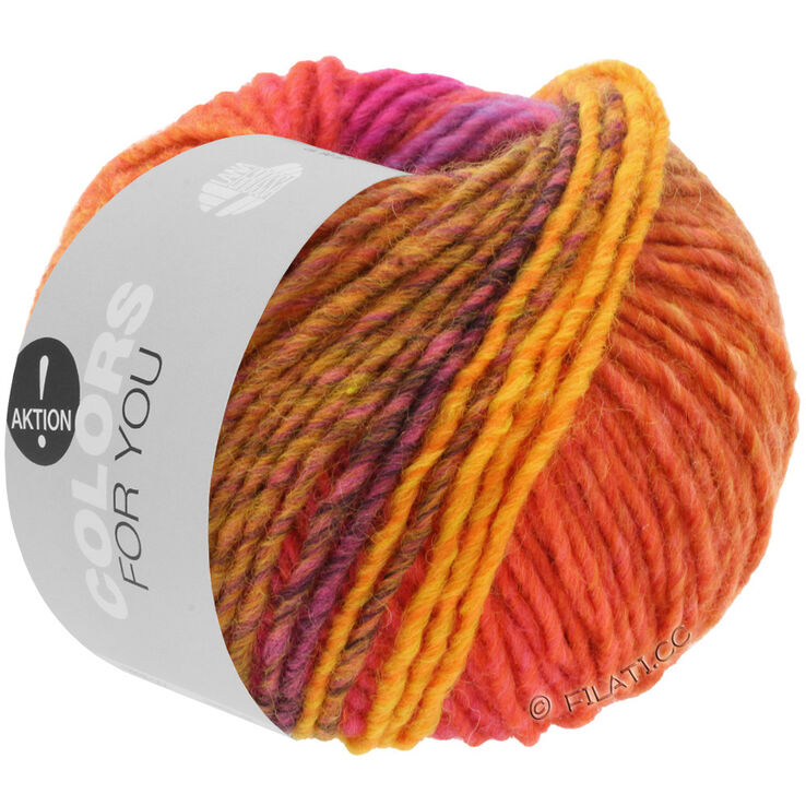 Lana Grossa COLORS FOR YOU | 139-fuchsia/rust/orangegul/mørk brun/lilla/rød/koral/orange