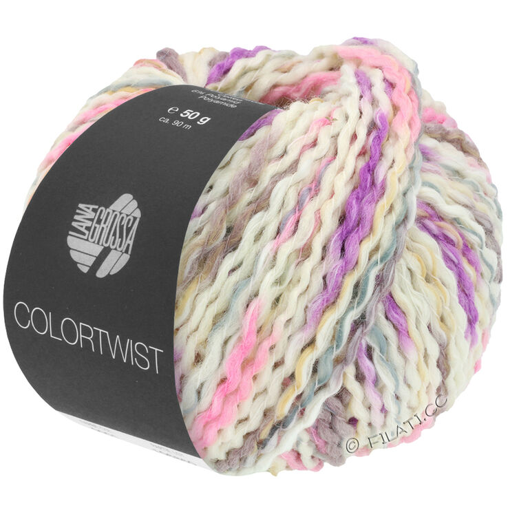 Lana Grossa COLORTWIST | 01-hvid/rosa/grå/mauve