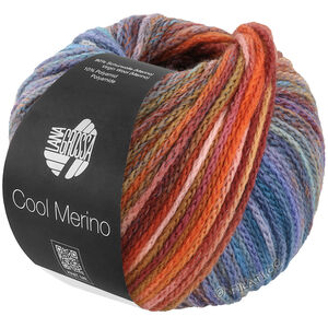 Lana Grossa COOL MERINO Color | 317-mørk rød/gråbrun/grå lilla/marine/turkisblå/gråblå/rosa/orange
