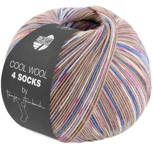 Lana Grossa COOL WOOL 4 SOCKS PRINT III | 7203-beige/kornblomst/hvid/pink/lilla
