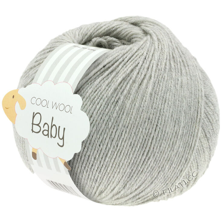 Lana Grossa COOL WOOL Baby Uni/Print 50g | 206-lys grå meleret