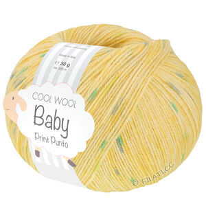 Lana Grossa COOL WOOL Baby Uni/Print 50g | 374-citrusgul/gul/turkis/majgrøn