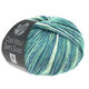 Lana Grossa COOL WOOL Semi Solid | 6506-jeans/jade/ecru meleret