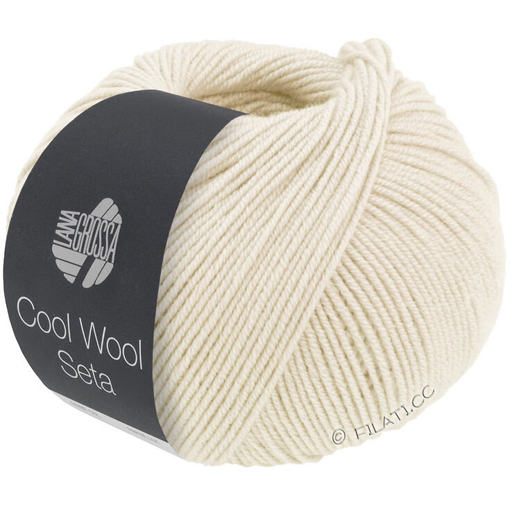 Lana Grossa COOL WOOL Seta | 01-hvid