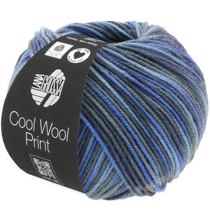 Lana Grossa COOL WOOL  Print | 716-jeans/gråblå/royal