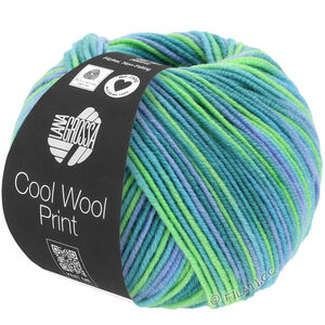 Lana Grossa COOL WOOL  Print | 757-turkis/petrol/himmelblå/lys grøn