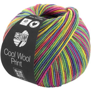 Lana Grossa COOL WOOL  Print | 833-sennepgul/jade/fuchsia/petrol/bær/oliven