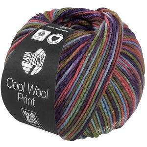 Lana Grossa COOL WOOL  Print | 838-lys blå/grågrøn/kamel/lyng/blålilla