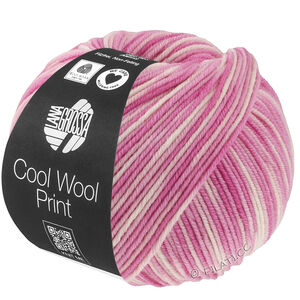 Lana Grossa COOL WOOL  Print | 842-rosa/fuchsia/ecru