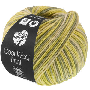 Lana Grossa COOL WOOL  Print | 843-grønbeige/limett/grågrøn/resedagrøn