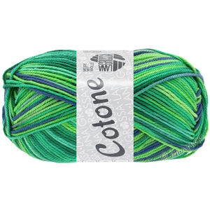 Lana Grossa COTONE  Print/Spray/Mouliné | 311-smaragd/lys grøn/petrol/royal