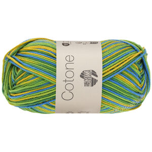 Lana Grossa COTONE  Print/Spray/Mouliné | 352-æblegrøn/mørk grøn/blå/gul