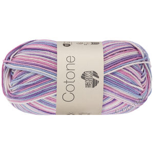 Lana Grossa COTONE  Print/Spray/Mouliné | 354-hvid/rosa/lilla/violet/violetblå