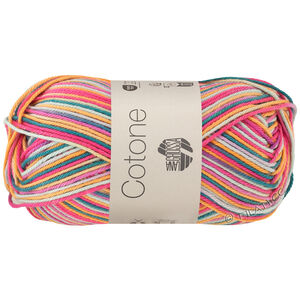 Lana Grossa COTONE  Print/Spray/Mouliné | 356-orange/pink/lilla/søgrøn/sartgrøn