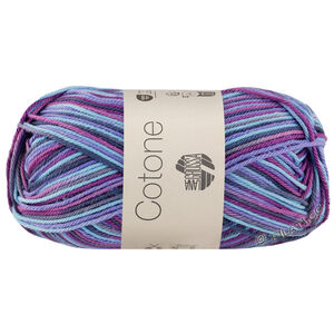 Lana Grossa COTONE  Print/Spray/Mouliné | 362-violet/lilla/mørk petrol/turkis