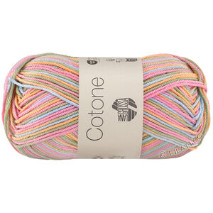 Lana Grossa COTONE  Print/Spray/Mouliné | 365-fersken/rosé/isblå/bleggrøn