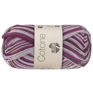 Lana Grossa COTONE  Print/Spray/Mouliné | 368-violet/orkidélila/syren/grå