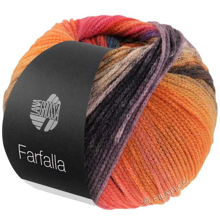 Lana Grossa FARFALLA | 02-rosa beige/gråbrun/orange/lys orange/mokka/natblå/hindbær/brombær