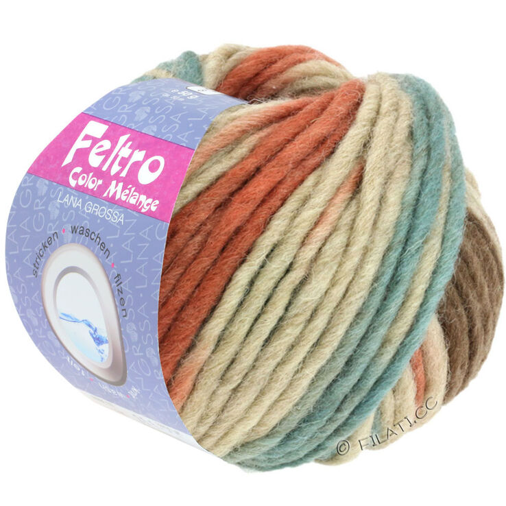 Lana Grossa FELTRO Color Melange | 1001-beige/rødbrun/grågrøn/brun