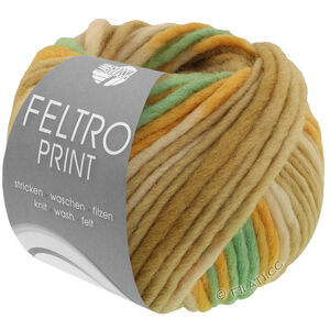 Lana Grossa FELTRO Print | 1312-grønbeige/smaragd/gyldengul