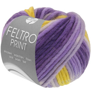 Lana Grossa FELTRO Print | 1316-lilla/mørk violet/sennep