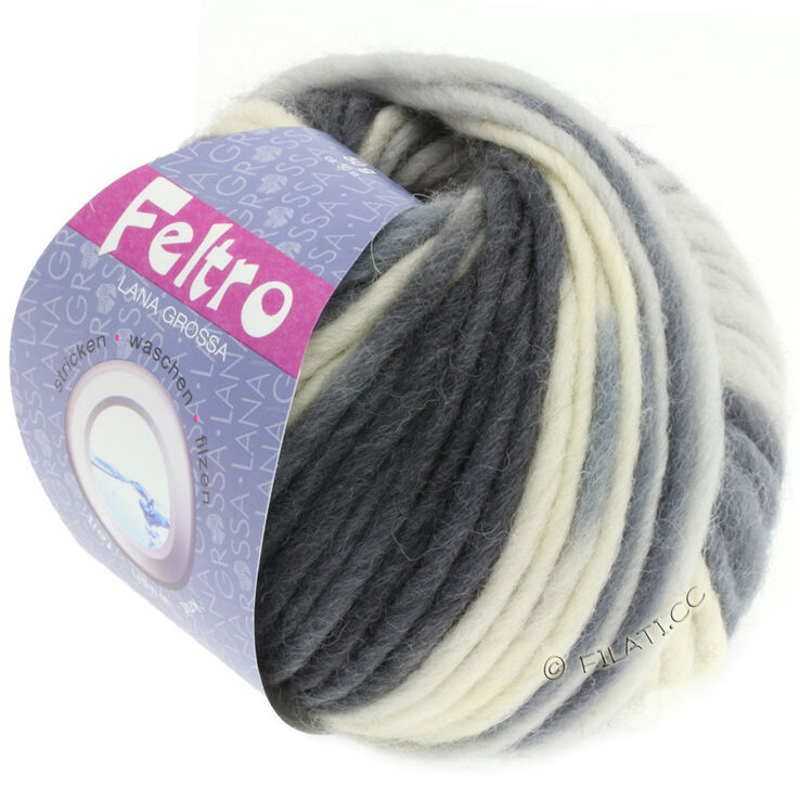 Lana Grossa FELTRO Print | 0331-natur/lys grå/mellem grå/mørk grå