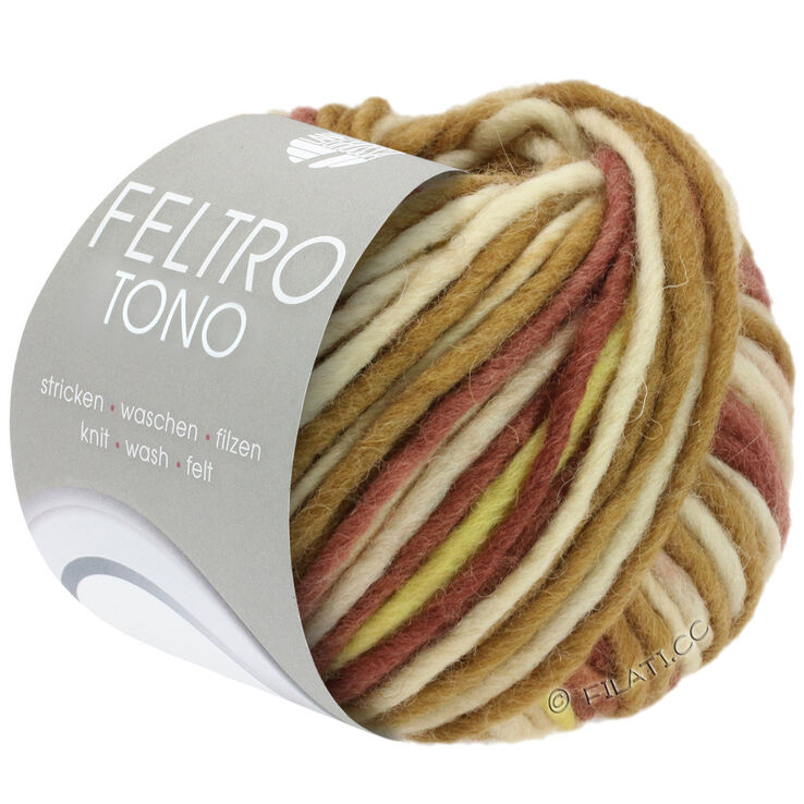 Lana Grossa FELTRO Tono | 1051-gråbeige/kaki/gul/bordeaux/gammelrosa