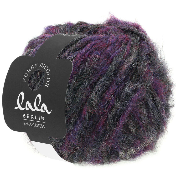 Lana Grossa FURRY Bicolor (lala BERLIN) | 101-brombær/aubergine/antracit