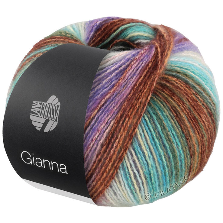 Lana Grossa GIANNA | 01-turkis/brun/violet/rosa/mynte/rå hvid