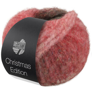 Lana Grossa GIGANTE (Christmas Edition Lurex) | 999-grå/hvidgrå/ecru/hvidrød/bær stribet