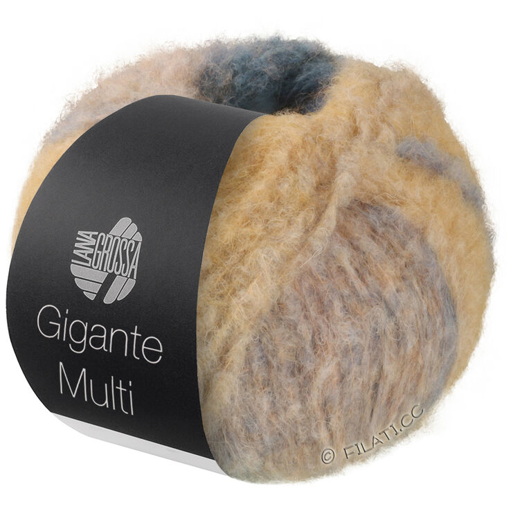 Lana Grossa GIGANTE MULTI | 101-gråblå/beige/grå rød/mandarin/petrol grøn/grågul