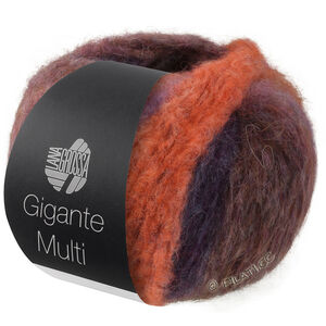 Lana Grossa GIGANTE MULTI | 102-gråbrun/petrol blå/mandarin/grå rød/mørk violet/lilla
