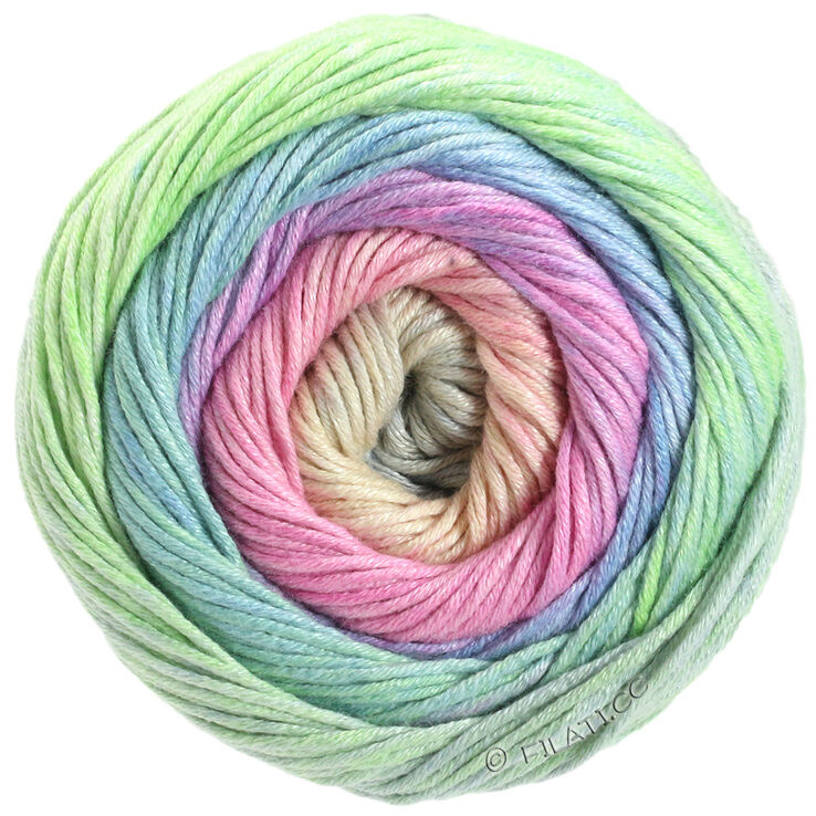 Lana Grossa GOMITOLO ALOHA | 301-rosa/fersken/lys grøn/lys blå/lys grå/syren