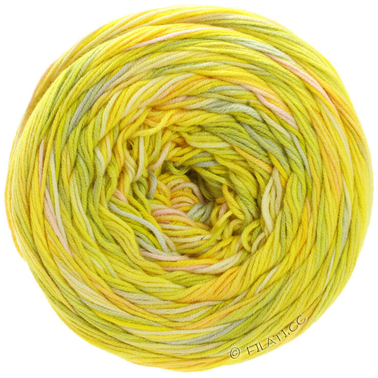 Lana Grossa GOMITOLO DENIM GRAFFITI | 351-gul/pistacie/laks/rosa/lys grå