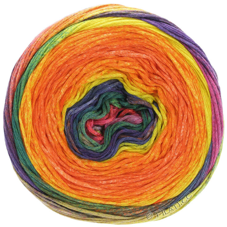 Lana Grossa GOMITOLO FELICE | 711-orange/lindgrøn/aubergine/fuchsia/petrol/gul/lilla
