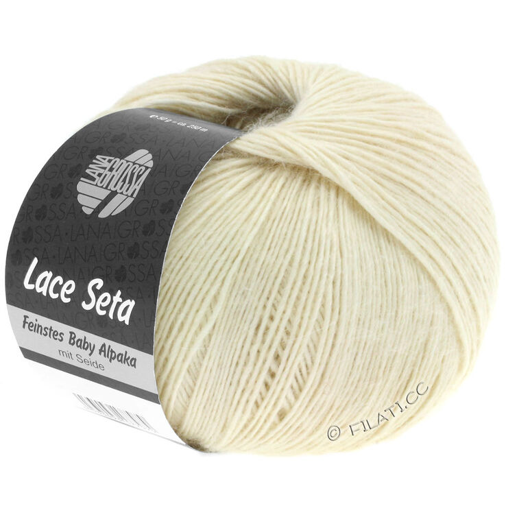 Lana Grossa LACE SETA | 01-rå hvid