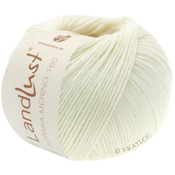 Lana Grossa LANDLUST Alpaka Merino 160 | 401-rå hvid