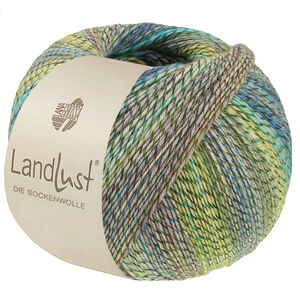 Lana Grossa LANDLUST DIE SOCKENWOLLE PRINT | 221-limett/lys oliven/mørk oliven/lys grå/lys blå/turkis/jade/blå meleret
